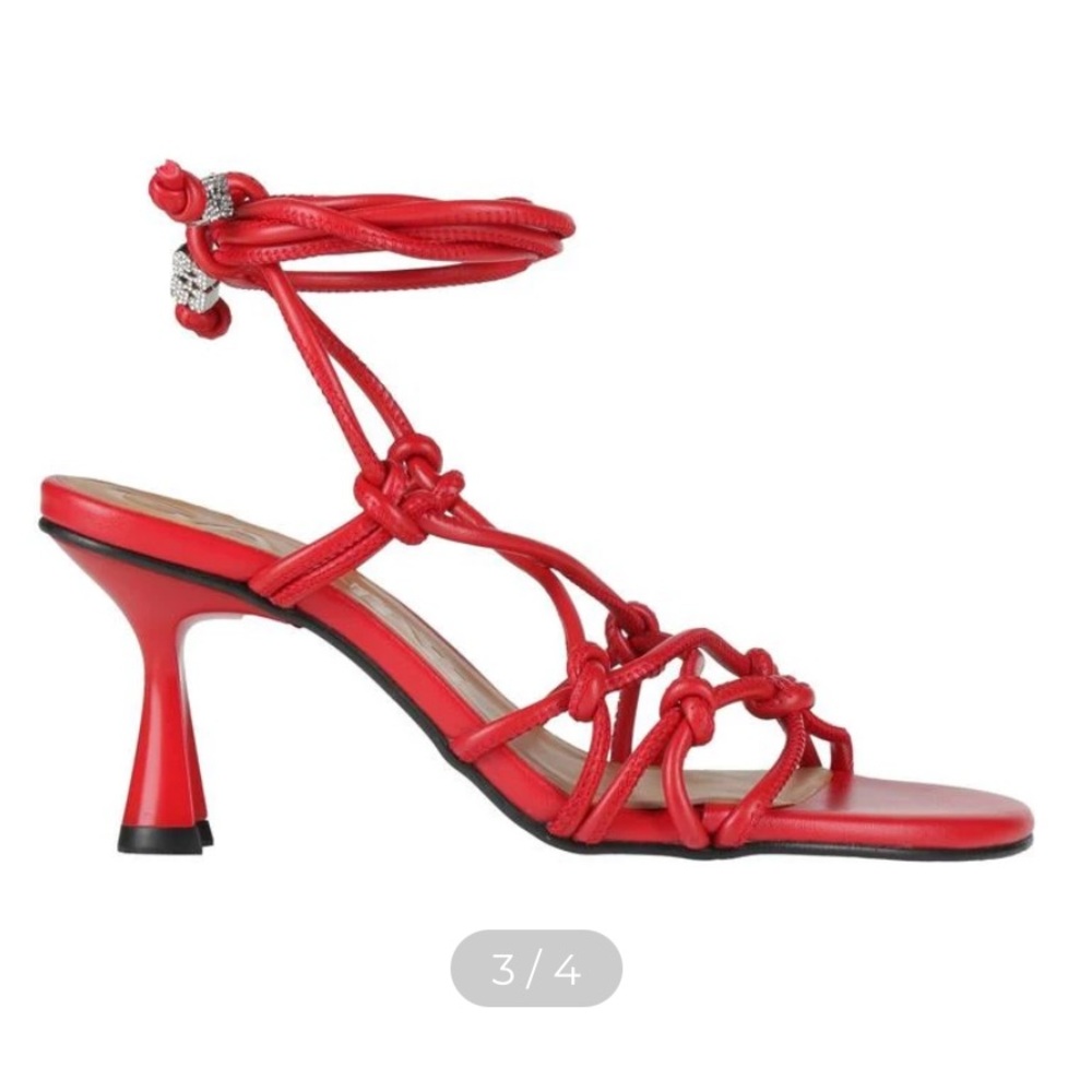 NWOB Ganni Red Tie Knot Sandals